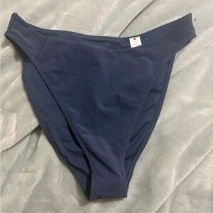NWOT Abercrombie & Fitch Ribbed Blue Moderate Bikini Bottoms